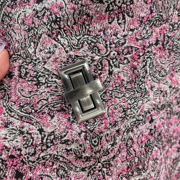 Adelyn Rae Dress Jacquard Knee Length Sleeveless Wrap Style Pink Multi NWOT - Picture 8 of 14